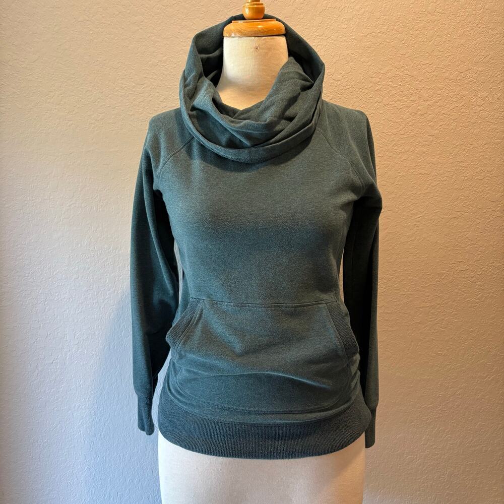 L.L. BEAN Cowl Neck Sweater Teal Green Sz L Regular Cozy Comfy Warm Fall Season